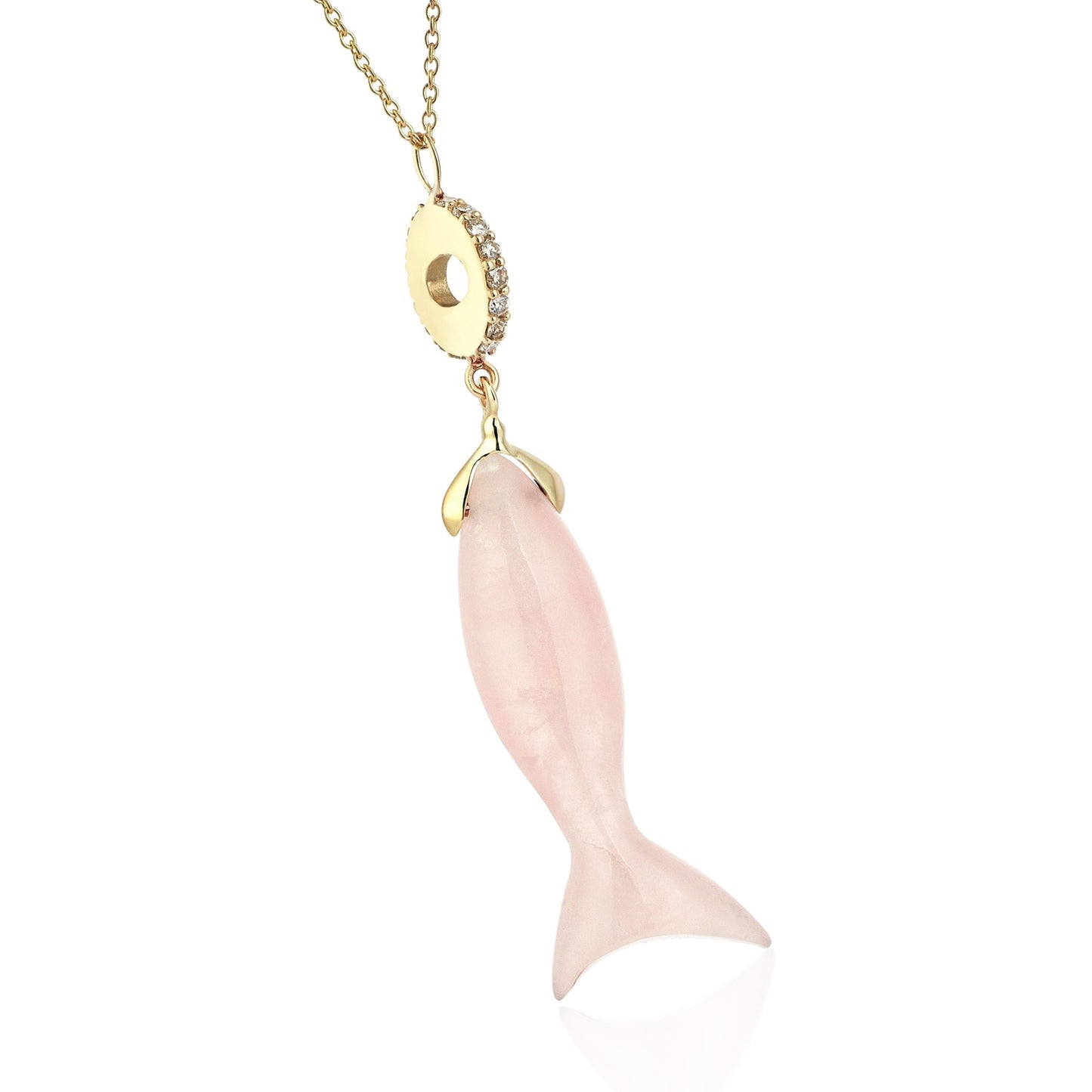 Pink Opal Fish Necklace